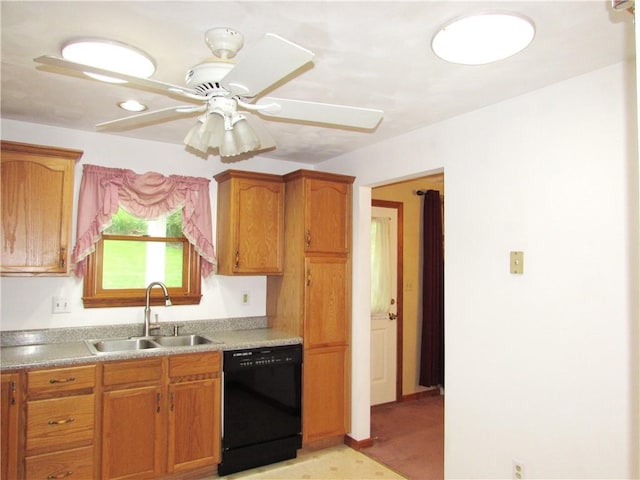 3853 Grist Mill Ln, Murrysville, PA 15668 - kitchen with dishwasher, brown cabinetry, and light countertops