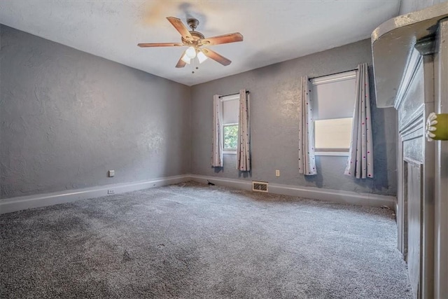 101 7th St, Monongahela City, PA 15063 - carpeted empty room featuring ceiling fan and a textured wall