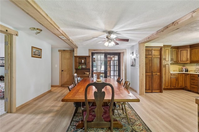 4296 Morefield Rd, Hermitage, PA 16148 - dining space with a textured ceiling, light wood-style floors, and ceiling fan