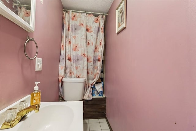 4296 Morefield Rd, Hermitage, PA 16148 - bathroom featuring tile patterned floors and a textured ceiling