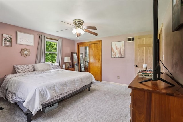 4296 Morefield Rd, Hermitage, PA 16148 - bedroom featuring carpet, a closet, and ceiling fan