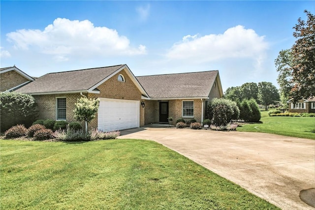 117 Clubhouse Cir, Shenango Twp Mer, PA 16159 - view of front of house featuring brick siding, driveway, a garage, a shingled roof, and a front lawn