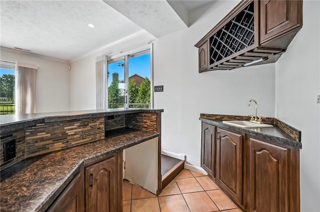 117 Clubhouse Cir, Shenango Twp Mer, PA 16159 - bar with healthy amount of natural light, light tile patterned floors, and a textured ceiling