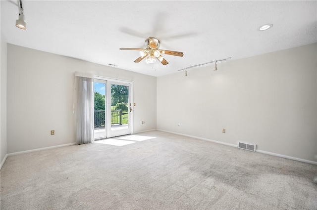 117 Clubhouse Cir, Shenango Twp Mer, PA 16159 - carpeted spare room with track lighting and ceiling fan