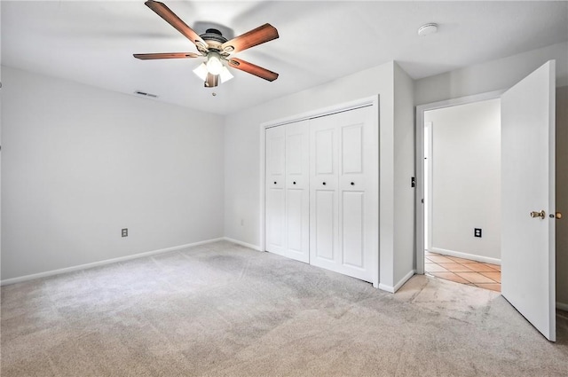 117 Clubhouse Cir, Shenango Twp Mer, PA 16159 - unfurnished bedroom featuring carpet flooring, a closet, and ceiling fan