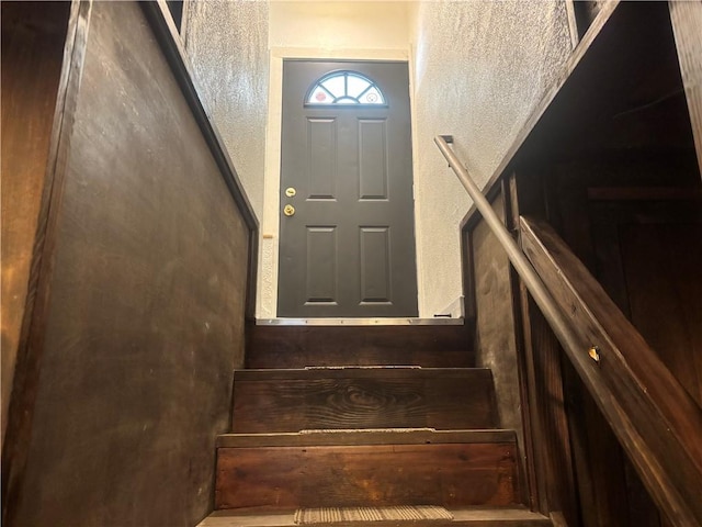 26 Mount View Dr, Burgettstown Boro, PA 15021 - stairs with a textured wall