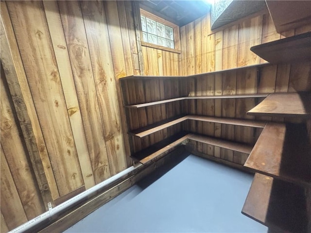 26 Mount View Dr, Burgettstown Boro, PA 15021 - detailed view of wood walls and finished concrete floors