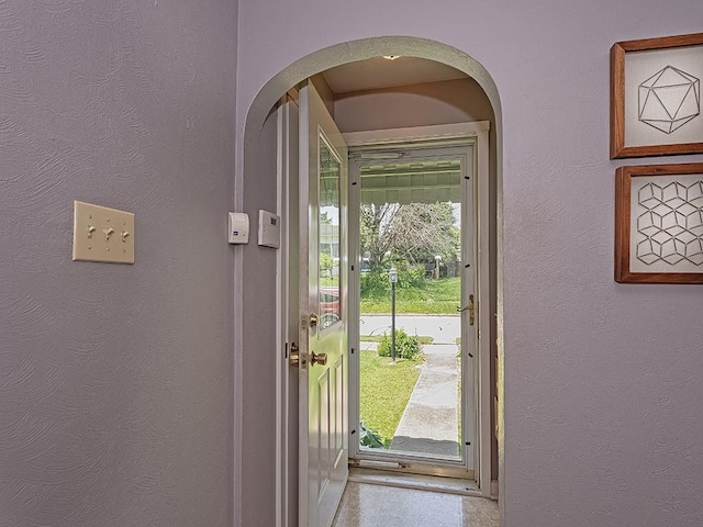 1138 Union Ave, Brackenridge, PA 15014 - doorway to outside with arched walkways and a textured wall