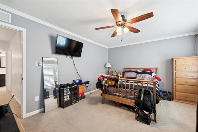 509 Saddle Ridge Dr, Penn Twp Wml, PA 15642 - carpeted bedroom featuring crown molding and a ceiling fan