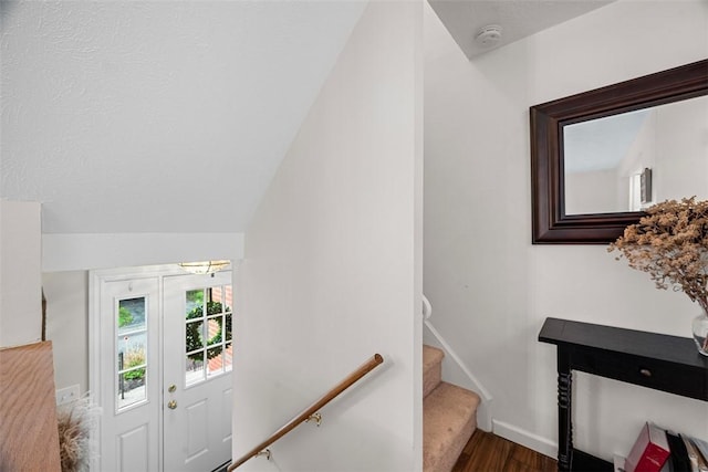206 Little Hollow Dr, Aleppo, PA 15143 - staircase with wood finished floors and baseboards