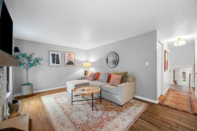 206 Little Hollow Dr, Aleppo, PA 15143 - living area with baseboards and wood finished floors