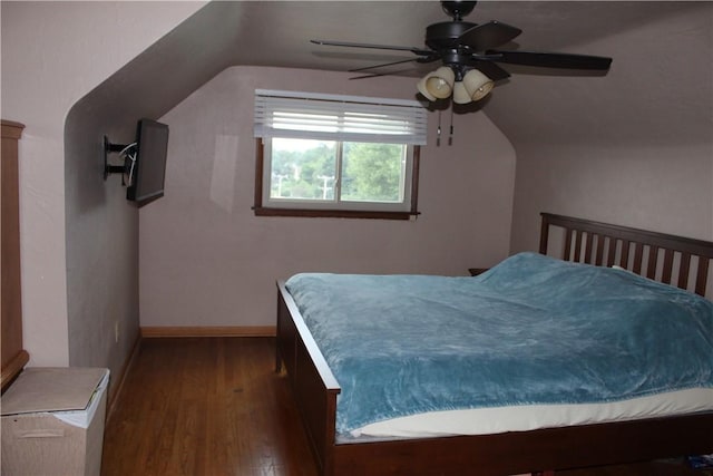 533 Charlotte Dr, Baldwin Boro, PA 15236 - bedroom with wood finished floors, vaulted ceiling, and a ceiling fan