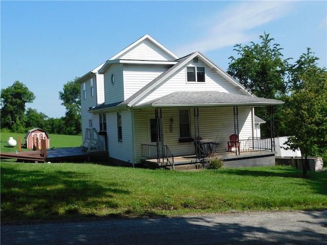 577 Woodside Old Frame Rd, Smithfield, PA 15478 - view of front of property featuring covered porch and a front yard