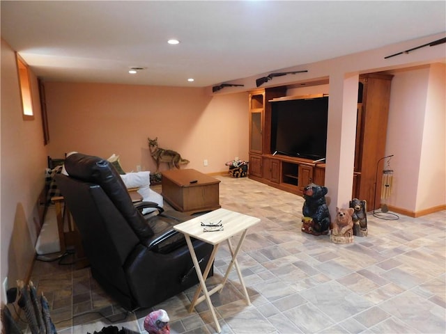 577 Woodside Old Frame Rd, Smithfield, PA 15478 - living area featuring recessed lighting and baseboards