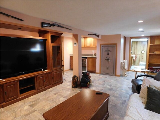 577 Woodside Old Frame Rd, Smithfield, PA 15478 - living room featuring recessed lighting and baseboards