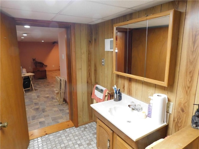 577 Woodside Old Frame Rd, Smithfield, PA 15478 - bathroom with wood walls and vanity