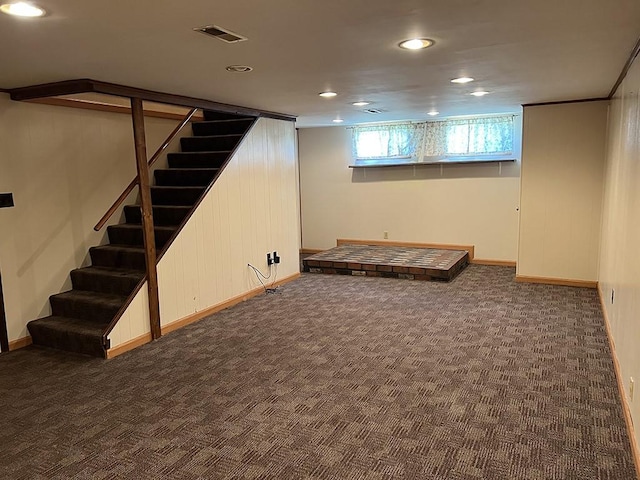 170 Canal St, Center Twp/Homer Cty, PA 15748 - basement with carpet floors, stairway, and recessed lighting