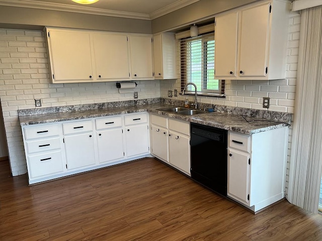 170 Canal St, Center Twp/Homer Cty, PA 15748 - kitchen with dishwasher, crown molding, dark wood-type flooring, and white cabinetry
