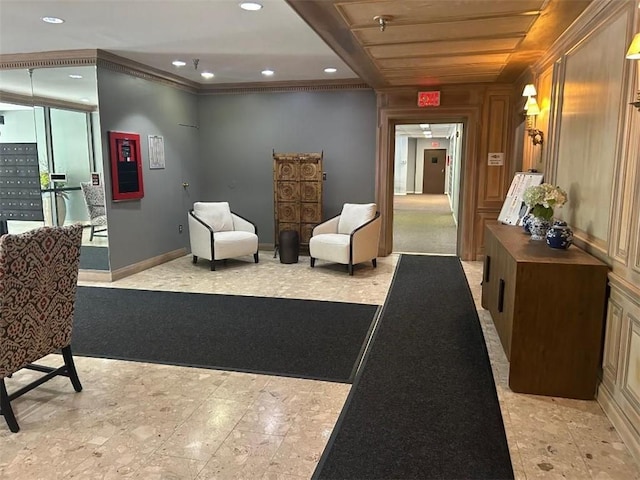 5715 Beacon St Unit 511, Squirrel Hill, PA 15217 - community lobby with recessed lighting and ornamental molding