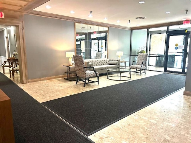 5715 Beacon St Unit 511, Squirrel Hill, PA 15217 - community lobby with recessed lighting and ornamental molding