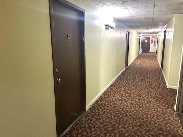 5715 Beacon St Unit 511, Squirrel Hill, PA 15217 - hallway featuring carpet flooring and a drop ceiling