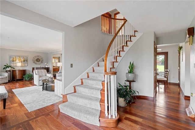 585 Taylor Dr, North Strabane, PA 15317 - stairs featuring wood finished floors and baseboards