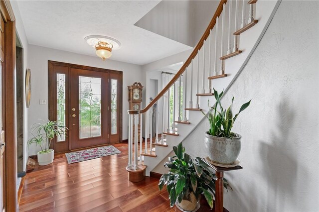 585 Taylor Dr, North Strabane, PA 15317 - entryway featuring stairway and wood finished floors