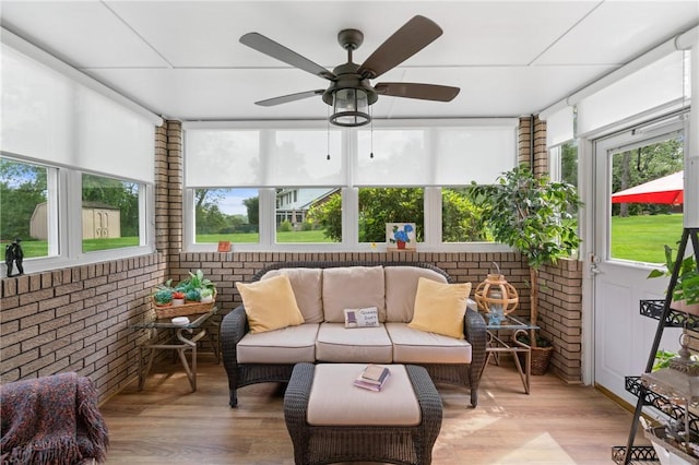 585 Taylor Dr, North Strabane, PA 15317 - sunroom with an outdoor living space and a ceiling fan