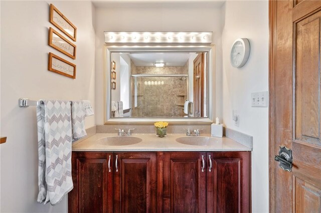 585 Taylor Dr, North Strabane, PA 15317 - full bathroom with double vanity and tiled shower