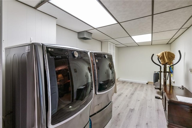 585 Taylor Dr, North Strabane, PA 15317 - laundry room featuring independent washer and dryer and light wood finished floors