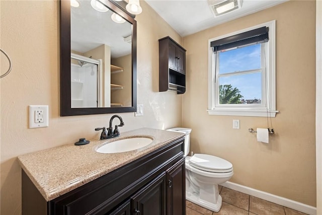 4057 Eliza St, West Mifflin, PA 15122 - bathroom with vanity, tile patterned flooring, and an enclosed shower