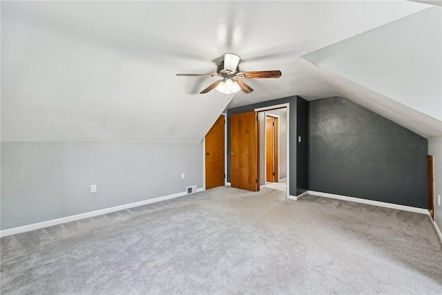 4057 Eliza St, West Mifflin, PA 15122 - bonus room featuring vaulted ceiling, carpet, and ceiling fan