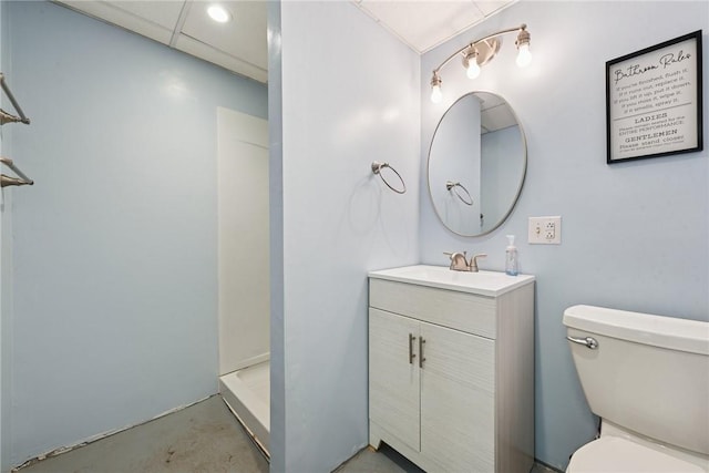 4057 Eliza St, West Mifflin, PA 15122 - full bath featuring vanity, a shower, and concrete flooring