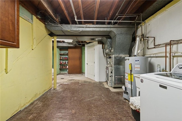 4057 Eliza St, West Mifflin, PA 15122 - unfinished below grade area with washer / clothes dryer and water heater