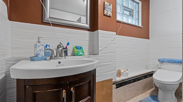 117 Carroll St, Aliquippa, PA 15001 - bathroom featuring vanity and tile walls