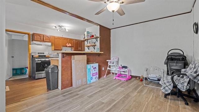 117 Carroll St, Aliquippa, PA 15001 - game room with ceiling fan and light wood-type flooring