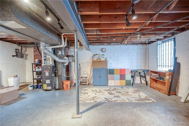 6833 Meade St Unit 17, Point Breeze, PA 15208 - below grade area with concrete block wall and heating unit