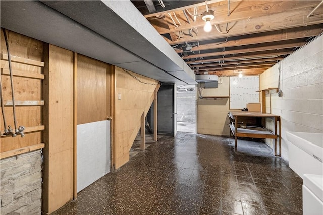 17 Fremont Rd, Pa, PA 15022 - unfinished basement with tile patterned floors and concrete block wall