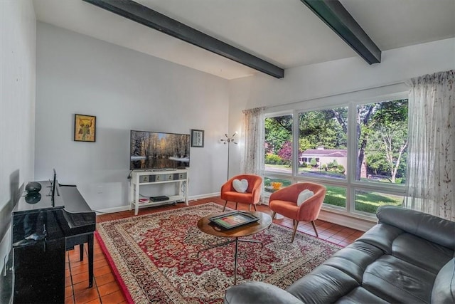1230 Northwestern Dr, Monroeville, PA 15146 - living area with beamed ceiling and baseboards