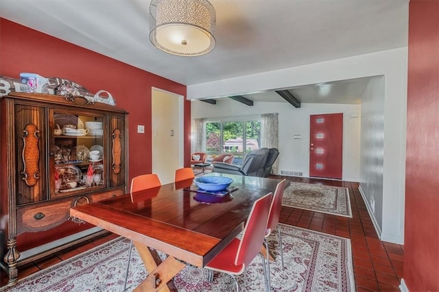 1230 Northwestern Dr, Monroeville, PA 15146 - dining area featuring beam ceiling and tile patterned floors