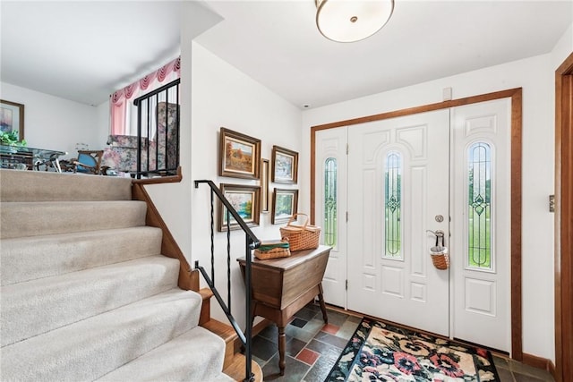 207 State Park Rd, New Alexandria, PA 15670 - foyer with stairway and baseboards
