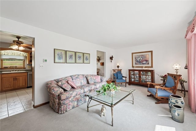 207 State Park Rd, New Alexandria, PA 15670 - living area with light carpet and ceiling fan