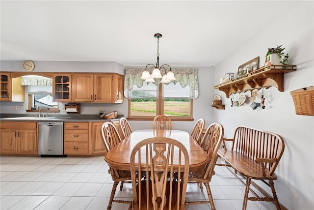 207 State Park Rd, New Alexandria, PA 15670 - dining space with a chandelier, healthy amount of natural light, and light tile patterned flooring