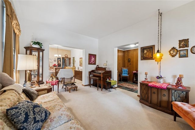 340 Weldon St, Latrobe, PA 15650 - carpeted living room with a chandelier