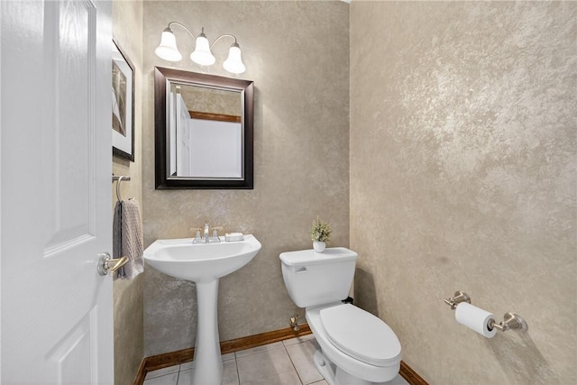 408 Bryn Ct, Ross Twp, PA 15237 - bathroom with tile patterned flooring and a chandelier