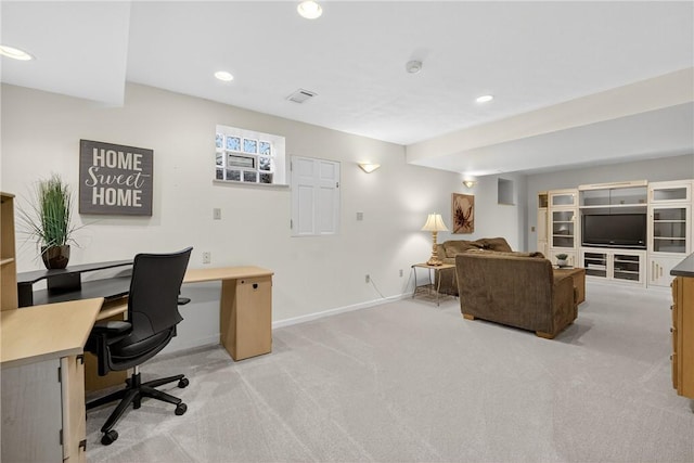 408 Bryn Ct, Ross Twp, PA 15237 - office area featuring light carpet and recessed lighting