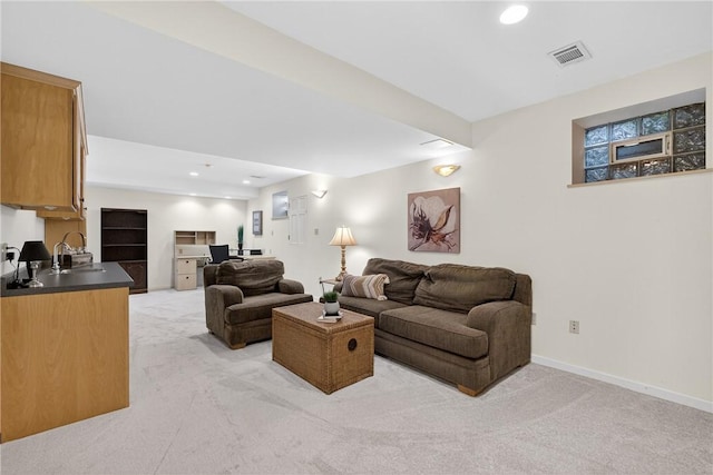 408 Bryn Ct, Ross Twp, PA 15237 - living room with light colored carpet and recessed lighting
