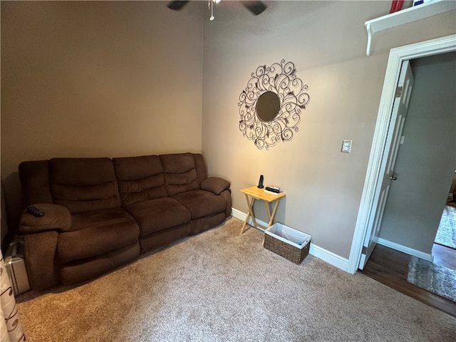 169 Orchard Dr, Brighton Twp, PA 15009 - living room with ceiling fan and carpet