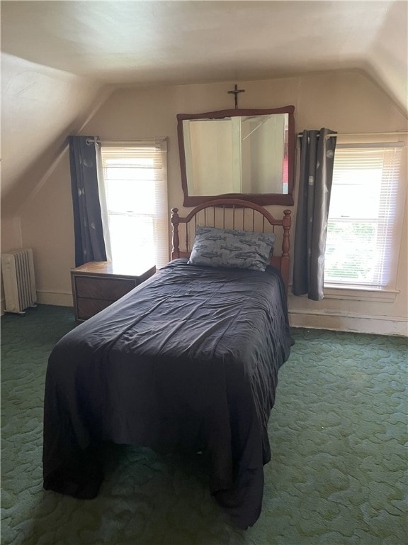 618 W Penn St, City Of But Nw, PA 16001 - carpeted bedroom with radiator heating unit and vaulted ceiling