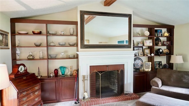 539 Milliken Ave, Sharpsville, PA 16150 - living area featuring lofted ceiling and a fireplace